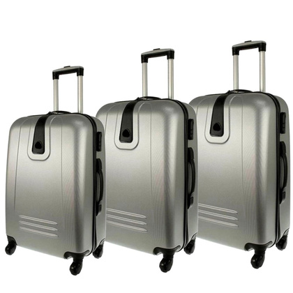 Zestaw 3 walizek PELLUCCI RGL 910 Srebrne