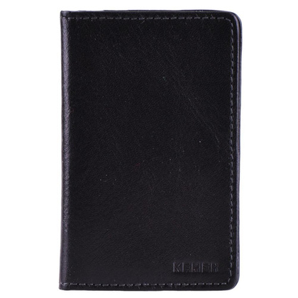 Etui na wizytówki skórzane KEMER W-3 Czarne - min. zamówienie 20 / 50 / 100 szt.