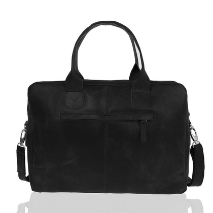 Torba na ramię ze skóry BRØDRENE BL03 czarna Kolor wnętrza: Czarny - min. zamówienie 20 / 50 / 100 szt.