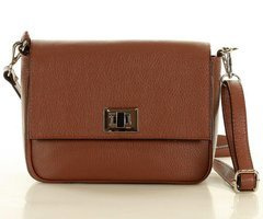 MARCO MAZZINI Torebka skórzana przez ramię crossbody classic flap brąz - min. zamówienie 20 / 50 / 100 szt.