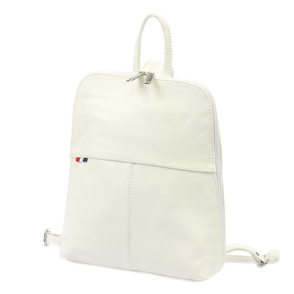 Miejski plecak damski, skóra naturalna, granatowy