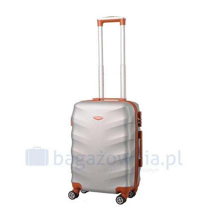 Mała walizka KEMER RGL EXCLUSIVE 6881 S Srebro brązowa