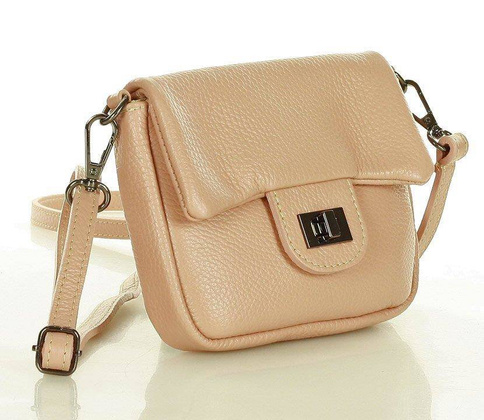 Mini torebka etui na telefon na pasku wizytowa listonoszka phone pouch - MARCO MAZZINI pudrowy róż - min. zamówienie 20 / 50 / 100 szt.