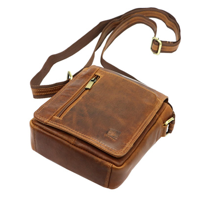 Klasyczna saszetka- torebka męska na ramię, skóra naturalna