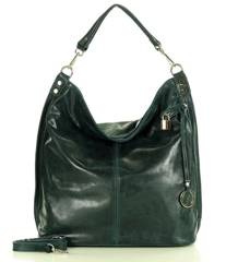 Ponadczasowa torebka worek skórzana MAZZINI - Renella szmaragdowy zielony - min. zamówienie 20 / 50 / 100 szt.