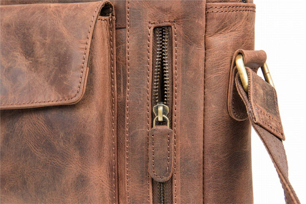 Torba skórzana męska VOOC RDW2 brązowa