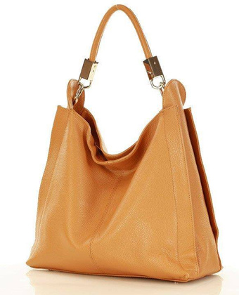 MARCO MAZZINI  Miejska torebka skórzana vera pelle classico camel - min. zamówienie 20 / 50 / 100 szt.