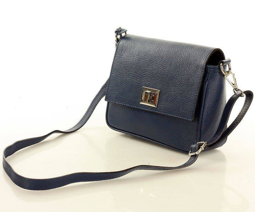 MARCO MAZZINI Torebka skórzana przez ramię crossbody classic flap granatowy - min. zamówienie 20 / 50 / 100 szt.