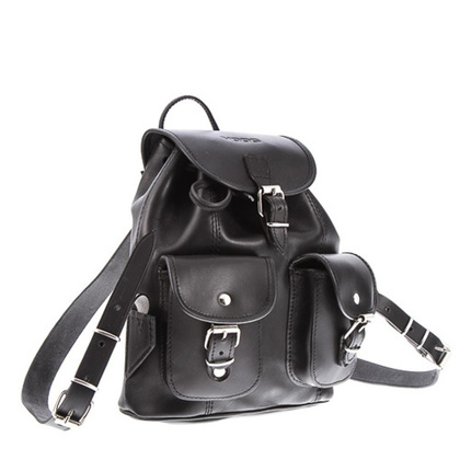 Mały plecak skórzany KEMER VOOC Vintage P2 Czarny