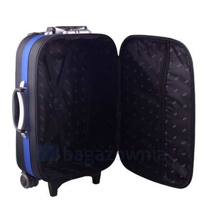 Mała kabinowa walizka PELLUCCI RGL 801 S Czarno Niebieska