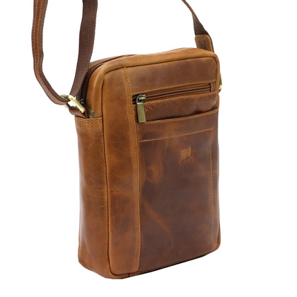 Klasyczna skórzana saszetka męska, na ramię, torebka męska