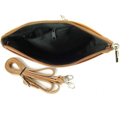 WŁOSKA  LISTONOSZKA BRĄZ Z CAMELEM - VERA PELLE RAPORTÓWKA  LVP9MC