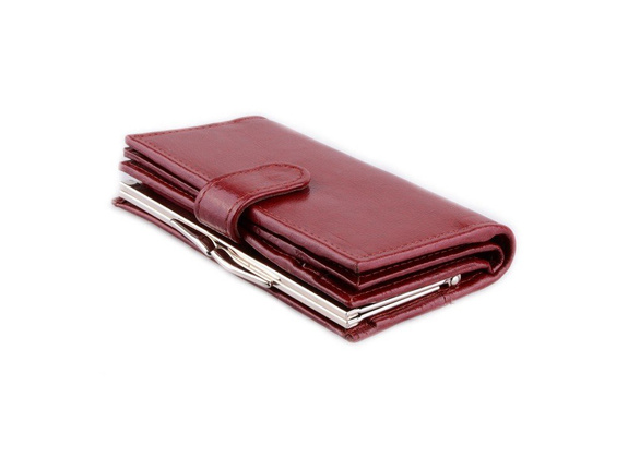 Portfel damski skórzany KEMER P13 Bordowy  - min. zamówienie 20 / 50 / 100 szt.