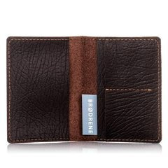 Męski cienki portfel ze skóry BRØDRENE SW01 cortez ciemny brąz - min. zamówienie 20 / 50 / 100 szt.