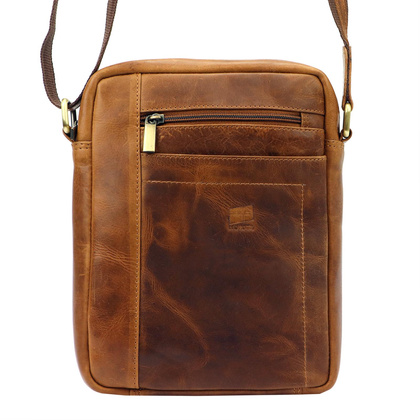 Klasyczna skórzana saszetka męska, na ramię, torebka męska