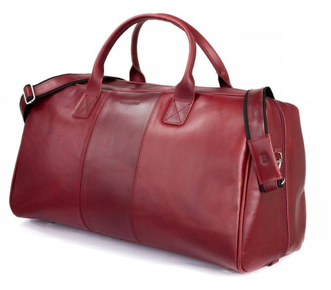 Podróżna torba na ramię ze skóry BRØDRENE R10 czerwony smooth leather - min. zamówienie 20 / 50 / 100 szt.