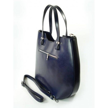 WŁOSKA TOREBKA SHOPPER BAG A4  GRANATOWA   SB4116BS