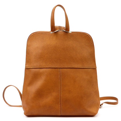 Miejski plecak damski, skóra naturalna, granatowy