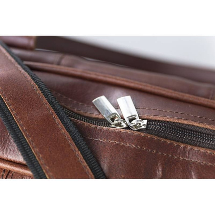 Podróżna torba na ramię ze skóry BRØDRENE R10 ciemny brąz smooth leather - min. zamówienie 20 / 50 / 100 szt.