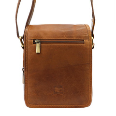 Klasyczna skórzana saszetka męska, na ramię, zameczki, kieszonki