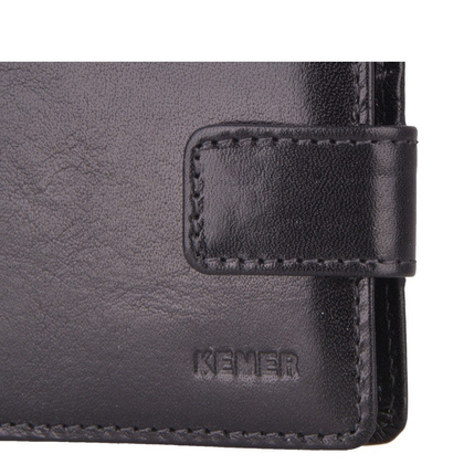 Portfel męski skórzany KEMER M 14 Czarny  - min. zamówienie 20 / 50 / 100 szt.