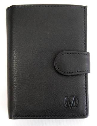 Czarny skórzany portfel męski z blokadą RFID