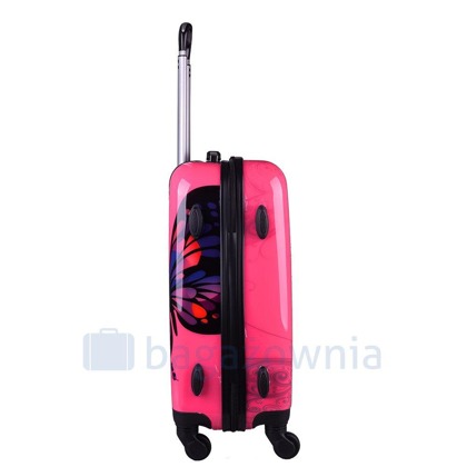 Mała kabinowa walizka KEMER RGL PRINT S Różowy Motyl