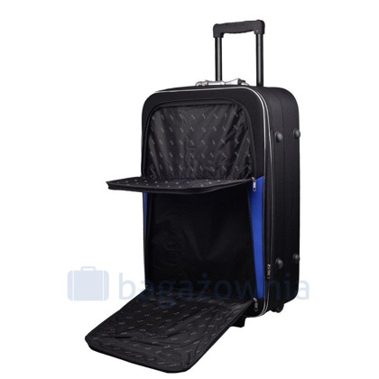 Mała kabinowa walizka PELLUCCI RGL 773 S Czarno Niebieska