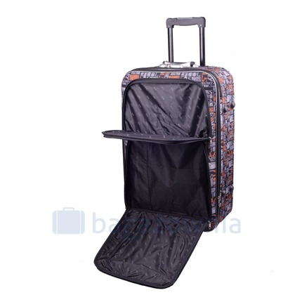 Mała kabinowa walizka PELLUCCI RGL 773 S Szaro Pomarańczowa