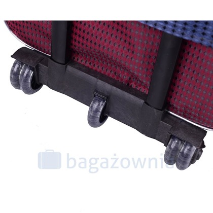 Mała kabinowa walizka PELLUCCI RGL 801 S Czerwono / Granatowa Kratka