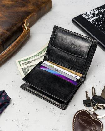 Mały porządny skórzany portfel męski Rovicky® RFID