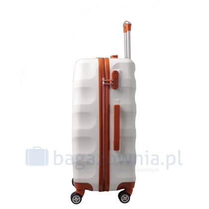Średnia walizka KEMER RGL EXCLUSIVE 6881 M Biało brązowa